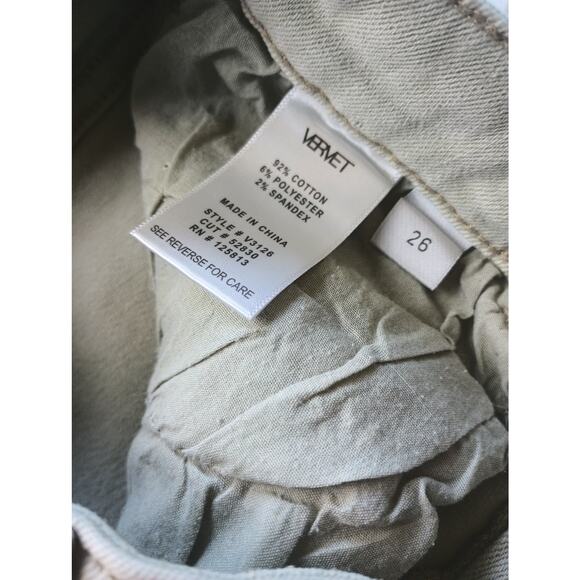 Vervet Pale Shirley Super High Rise Slim Straight in Spring Green Women Size 26 - Picture 3 of 5